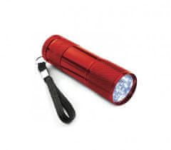Pronett XJ4938 Svítilna hliník 9 LED, UV červená