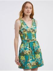 Camaïeu Zelené dámské květované šaty CAMAIEU M