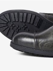 Jack&Jones Černé pánské kožené zimní kotníkové boty Jack & Jones Howard 43