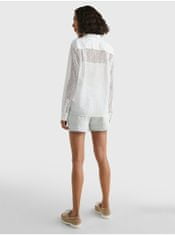 Tommy Hilfiger Bílá dámská krajková vzorovaná košile Tommy Hilfiger M