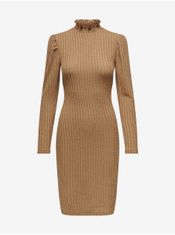 Jacqueline de Yong Hnědé dámské svetrové šaty JDY Edna XL