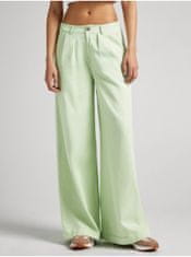 Pepe Jeans Světle zelené dámské široké kalhoty Pepe Jeans Monna XL