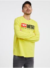 Diesel Žluté pánské tričko s dlouhým rukávem Diesel XL