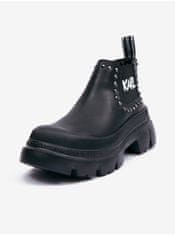 Karl Lagerfeld Černé dámské kožené kotníkové boty KARL LAGERFELD Trekka Max 36