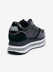 Karl Lagerfeld Černé dámské tenisky s koženými detaily na platformě KARL LAGERFELD Velocita 40