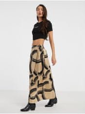 Vero Moda Béžová dámská vzorovaná zavinovací maxi sukně VERO MODA Gusa XS