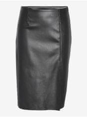 Černá dámská koženková pouzdrová sukně Noisy May Clara S