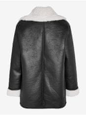 Černá dámská koženková zimní bunda s umělým kožíškem Noisy May Hailey M