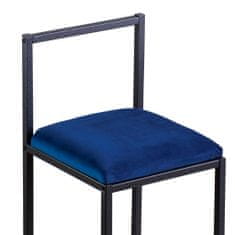 Butopêa Barová židle, královsky modrá, černé nohy, 80 cm