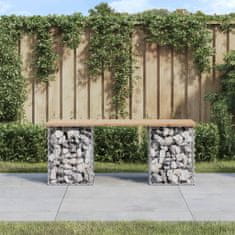 shumee vidaXL Zahradní lavice Gabion 103x31x42 cm Masivní borovicové dřevo