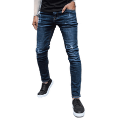 Dstreet Pánské džínové kalhoty s dírami FIKA modré ux4021 s28