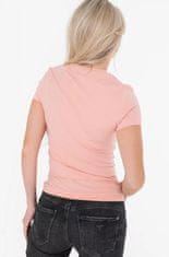 Guess Guess dámské tričko pudrově růžové s logem Velikost: XS