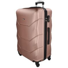RGL Cestovní plastový kufr Sonrado vel. XL, růžově zlatý