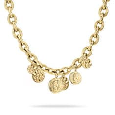 Tamaris Výrazný pozlacený náhrdelník Coins TJ-0437-N-50