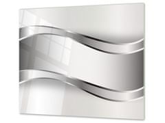 Glasdekor Ochranná deska abstrakt stříbrná vlna - Ochranná deska: 55x55cm, Lepení na zeď: S lepením na zeď