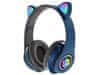 3315 Bezdrátová sluchátka Cat s tlapkou modrá