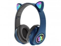 3315 Bezdrátová sluchátka Cat s tlapkou modrá