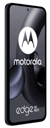 Motorola Edge 30 NEO, velký displej, Full HD+, HDR, pOLED displej 120Hz obnovovací frekvence 68W rychlonabíjení NFC stereoreproduktory Dolby Atmos  ultraširokoúhlý fotoaparát, makro, mobilní síť 5G, dlouhá výdrž baterie výkonná baterie OLED displej lehké provedení Bluetooth NFC Android 12 Qualcomm Snapdragon 695+ výkonný procesor výkonný telefon