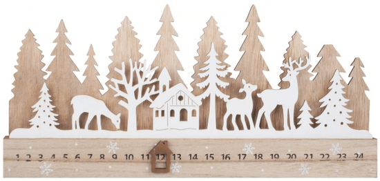 Anděl Přerov Adventní kalendář panorama les 40 x 18 cm