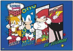 CurePink Podložka na stůl Sonic: The Hedgehog (49,5 x 34,5 cm)