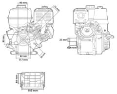 MAR-POL Motor 9HP/25mm k čerpadlu nebo centrále MAR-POL
