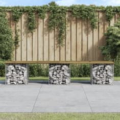 Petromila Zahradní lavice gabionový design 203 x 31 x 42 cm borové dřevo
