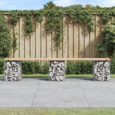 Petromila Zahradní lavice gabionový design 203x31x42 cm masivní borovice