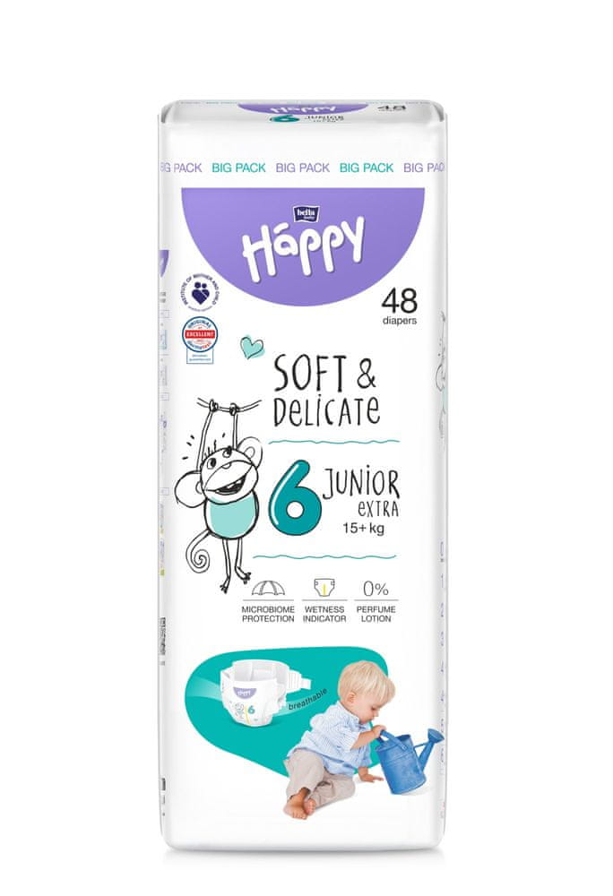 Levně Bella Happy Soft&Delicate Junior Extra 15+ kg á 48 ks