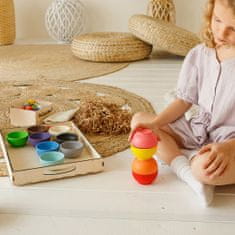 Ulanik Dřevěná hračka "Colourful bowls"
