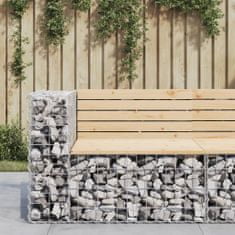 shumee VidaXL zahradní lavice s gabionem 92x71x65,5 cm masivní borovicové dřevo