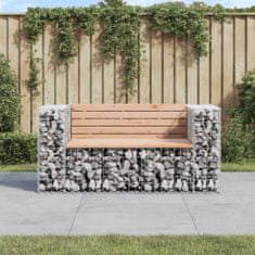 Vidaxl Zahradní lavice gabionový design 143 x 71 x 65,5 cm douglaska