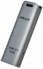 PNY Pendrive Elite Steel hliník 64 GB stříbrný