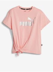 Puma Světle růžové holčičí tričko Puma ESS+ 160
