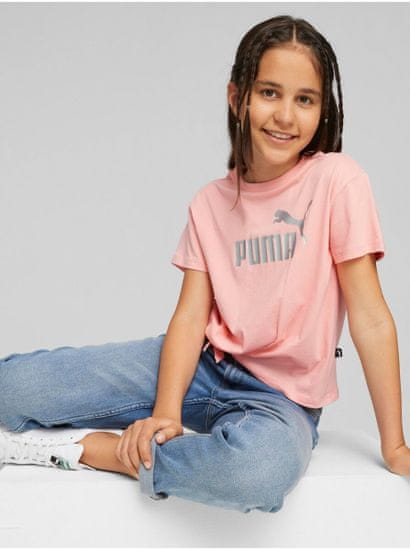 Puma Světle růžové holčičí tričko Puma ESS+