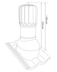 ROTOX - R - Střešní větrací komínek s turbínou pr. 150 mm, cihlová