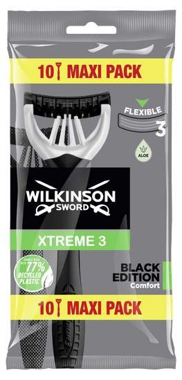 Wilkinson Sword 7005725P Xtreme 3 Black Edition jednorázový holicí strojek (10 ks)