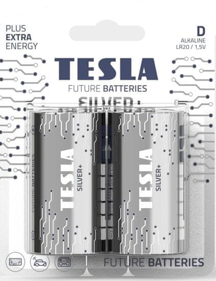Tesla Batteries SILVER+ alkalická baterie velký monočlánek, 2ks