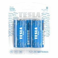 Tesla Batteries BLUE+ zinko-uhlíková baterie - velký monočlánek D, 2ks