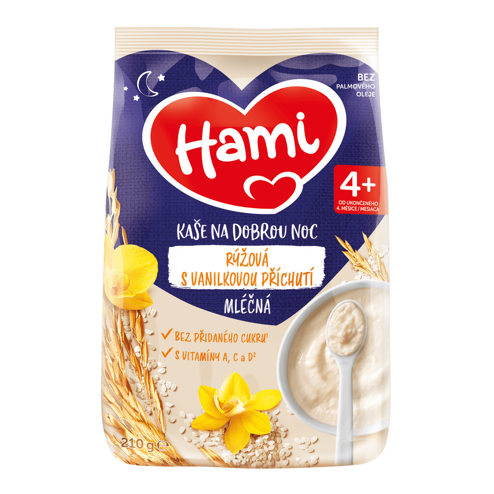 Levně Hami mléčná kaše rýžová s vanilkovou příchutí 210g