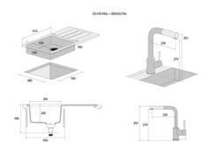Concept Set granitového dřezu a vodovodní baterie Cocnept DG10C45bc + BDG4227bc