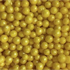 Cukrové zdobení žluté perličky 80g 