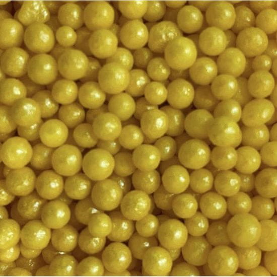 Cukrové zdobení žluté perličky 80g