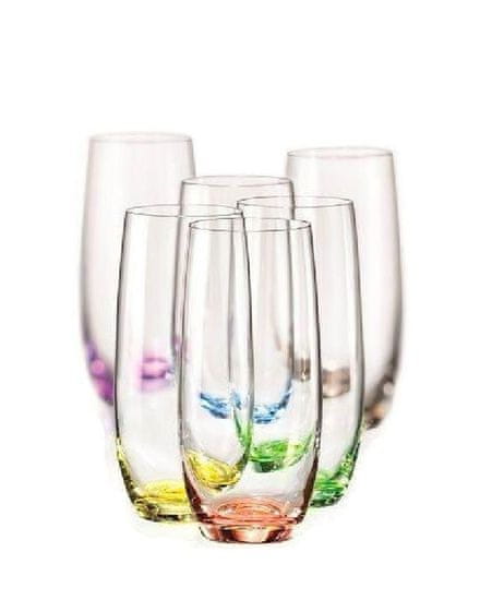 Crystalex Rainbow- sada 6 různě barevných sklenic na nealko nápoje a vodu z bezolovnatého křišťálu. Objem 350 ml.