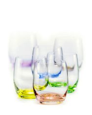 Crystalex Rainbow- sada 6 různě barevných sklenic na whisky z bezolovnatého křišťálu.