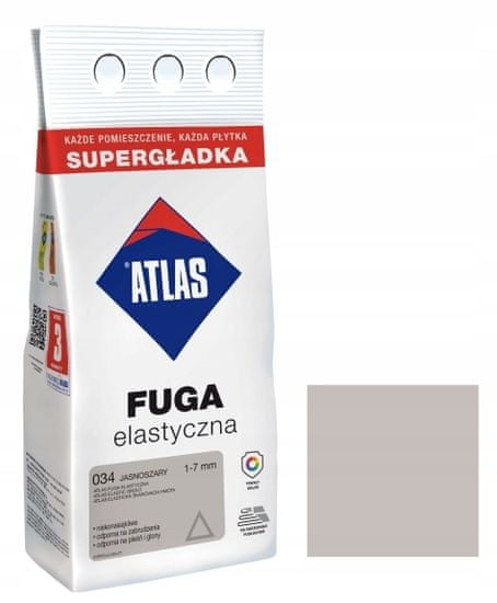 Atlas Pružná spárovací hmota 1-7 mm 034 světle šedá 2 kg