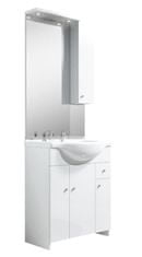 Deftrans Koupelnová skříňka s umyvadlem a zrcadlem bílá 75 cm Papaya