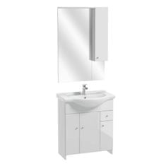 Deftrans Koupelnová skříňka s umyvadlem a zrcadlem bílá 75 cm Papaya
