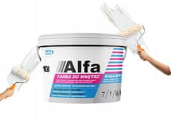 Akrylová barva na stěny neprůhledná bílá 9l Alfa