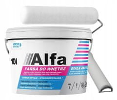 Akrylová barva na stěny neprůhledná bílá 9l Alfa