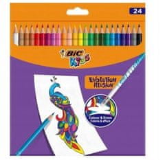 Bic Stíratelné tužky s gumou 24 barev